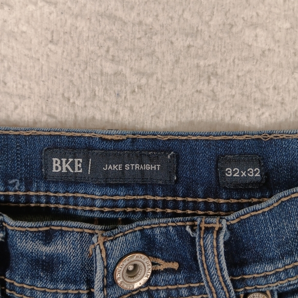 BKE Jeans Mens 32x32 Blue Denim Jake Straight Whiskers Cowboy Rodeo Western - Picture 2 of 13